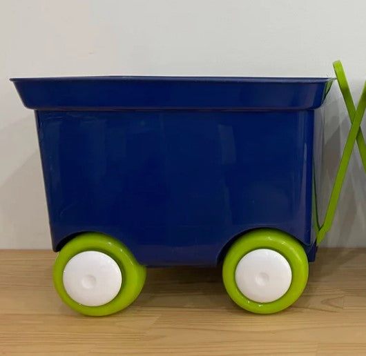 Pull Wagon Blue with Green Wheels