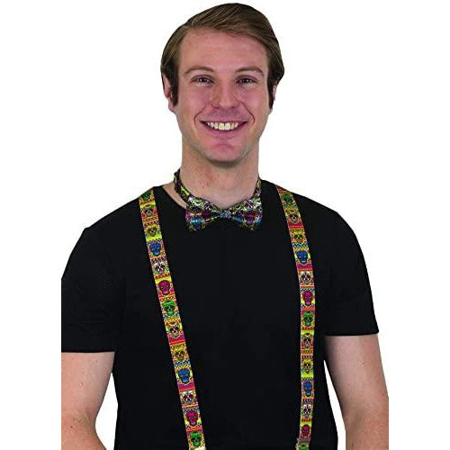 CORBATA DE MOÑO Y TIRANTES DEL DÍA DE MUERTOS