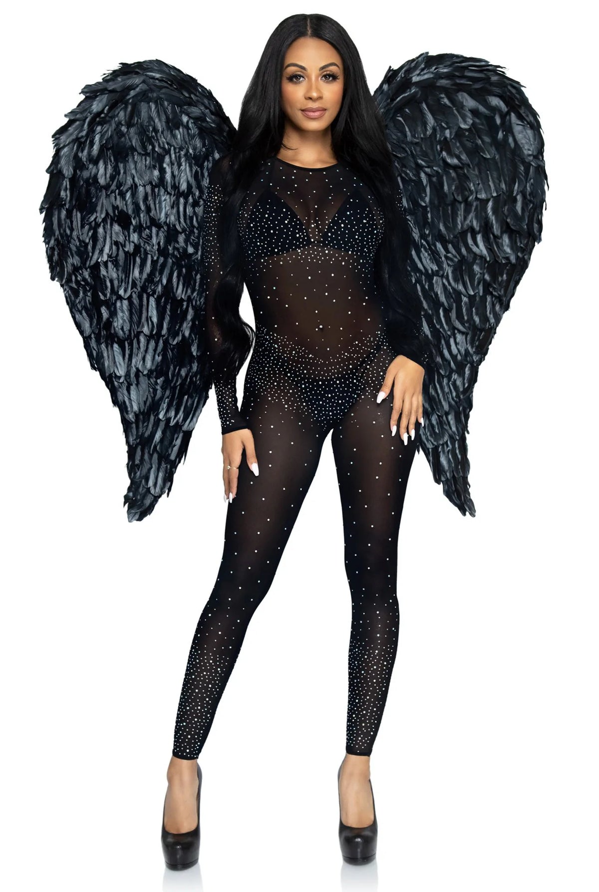 Alas de plumas de lujo de 43" Negras