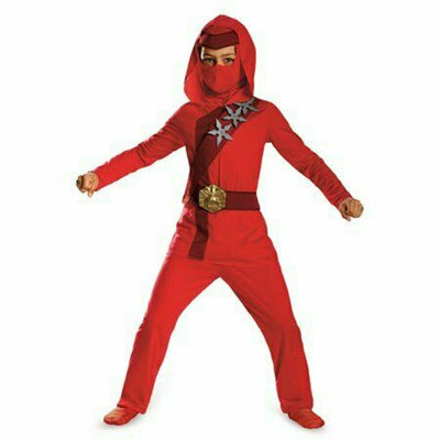 DISFRAZ DE NIÑO NINJA DE FUEGO ROJO
