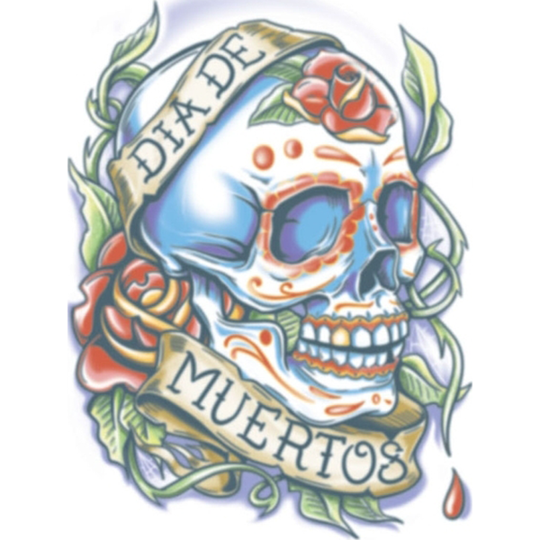 Tatuaje día de los muertos la rosa
