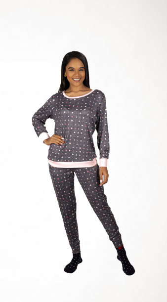 Conjunto de pijama Power Nap gris jaspeado