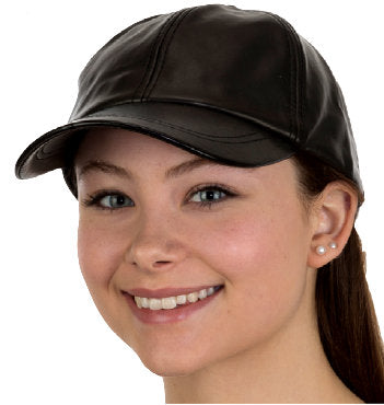 Gorra de polipiel negra