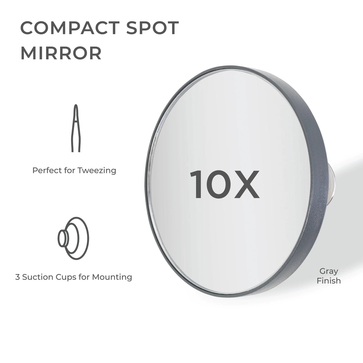 Compact Mini Spot Mirror 12X in Gray