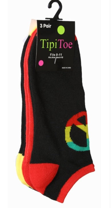 Calcetines tobilleros de mujer (3 pares) estilo hippie