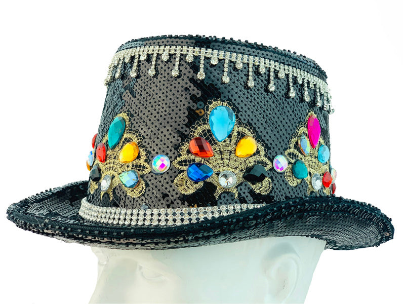 Sombrero de lentejuelas azul brillante para Burning Man