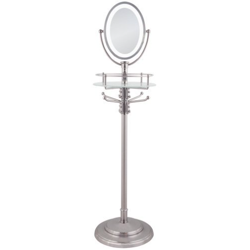 Espejo de pie LED inalámbrico con altura ajustable