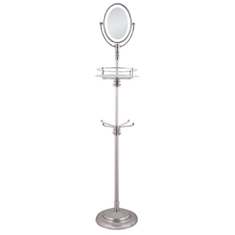 Espejo de pie LED inalámbrico con altura ajustable