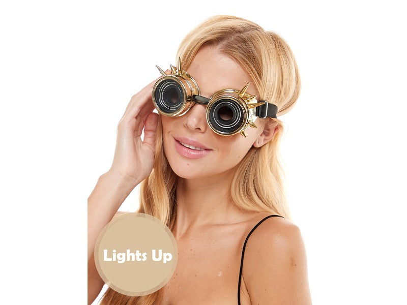 Gafas Steampunk Doradas de Neón