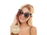 Gafas Steampunk Plateadas de Luz de Neón