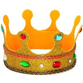 CORONA DE REINA CON JOYAS Y BRILLOS DORADOS