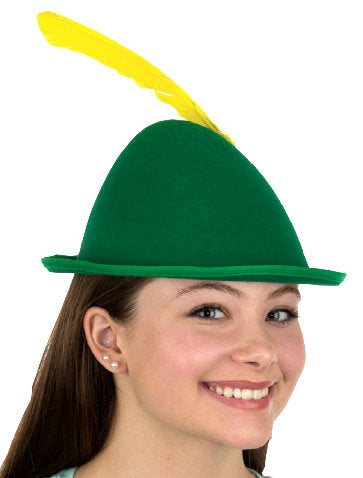Sombrero alpino de fieltro verde