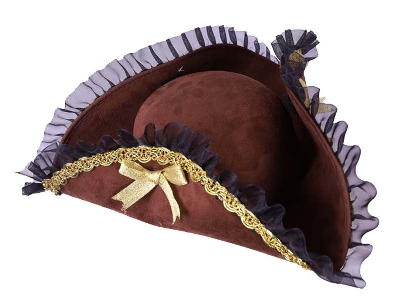 Sombrero-Sombrero pirata de ante marrón
