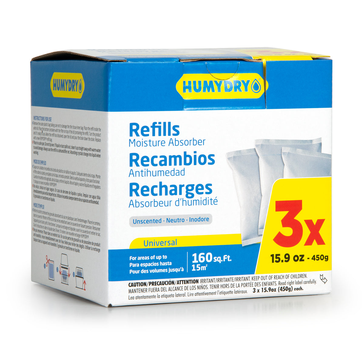Recarga Absorbedor de Humedad 3 x 450gr. Sin Perfume