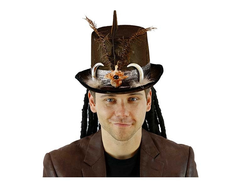 Sombrero vudú con peluca