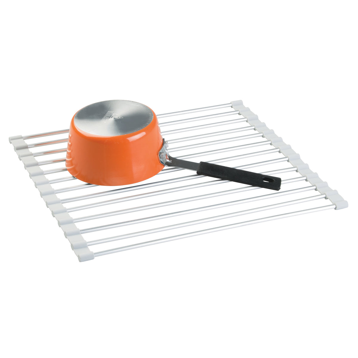Rejilla de aluminio plateada/gris para fregadero Metro