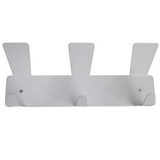 Colgador triple con ganchos para abrigos blanco