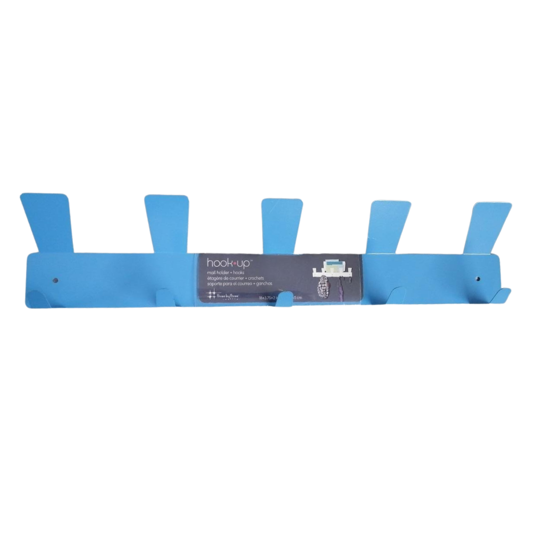 Buzón quintuple Hook-Up con percheros azul cielo