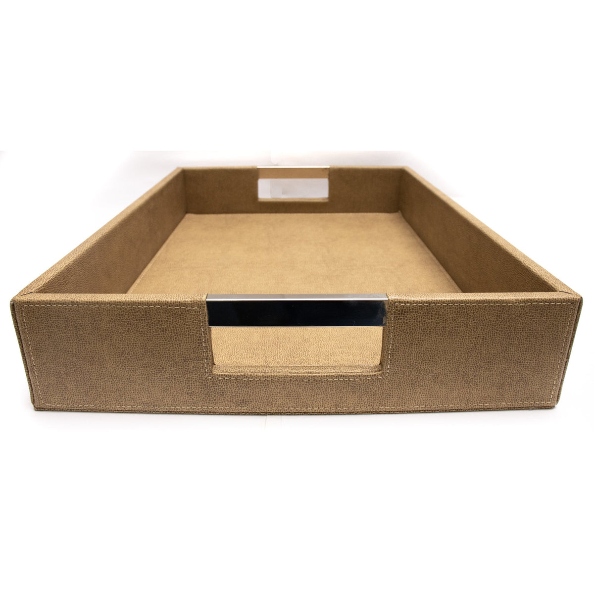 Beige Faux Leather Tray