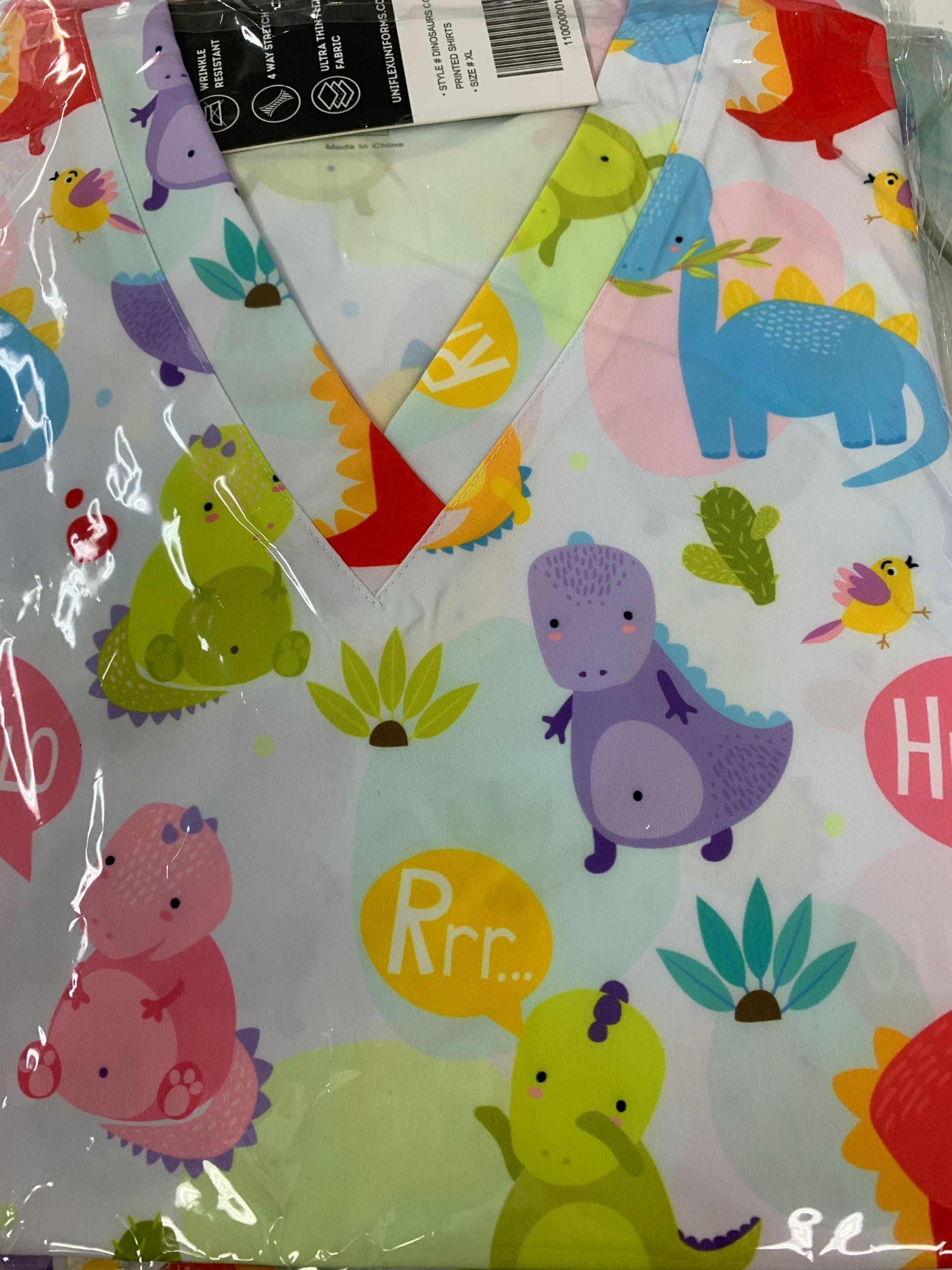 CAMISAS ESTAMPADAS DE DINOSAURIOS DE COLORES