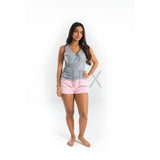 Pijama gris con pantalón de felpa