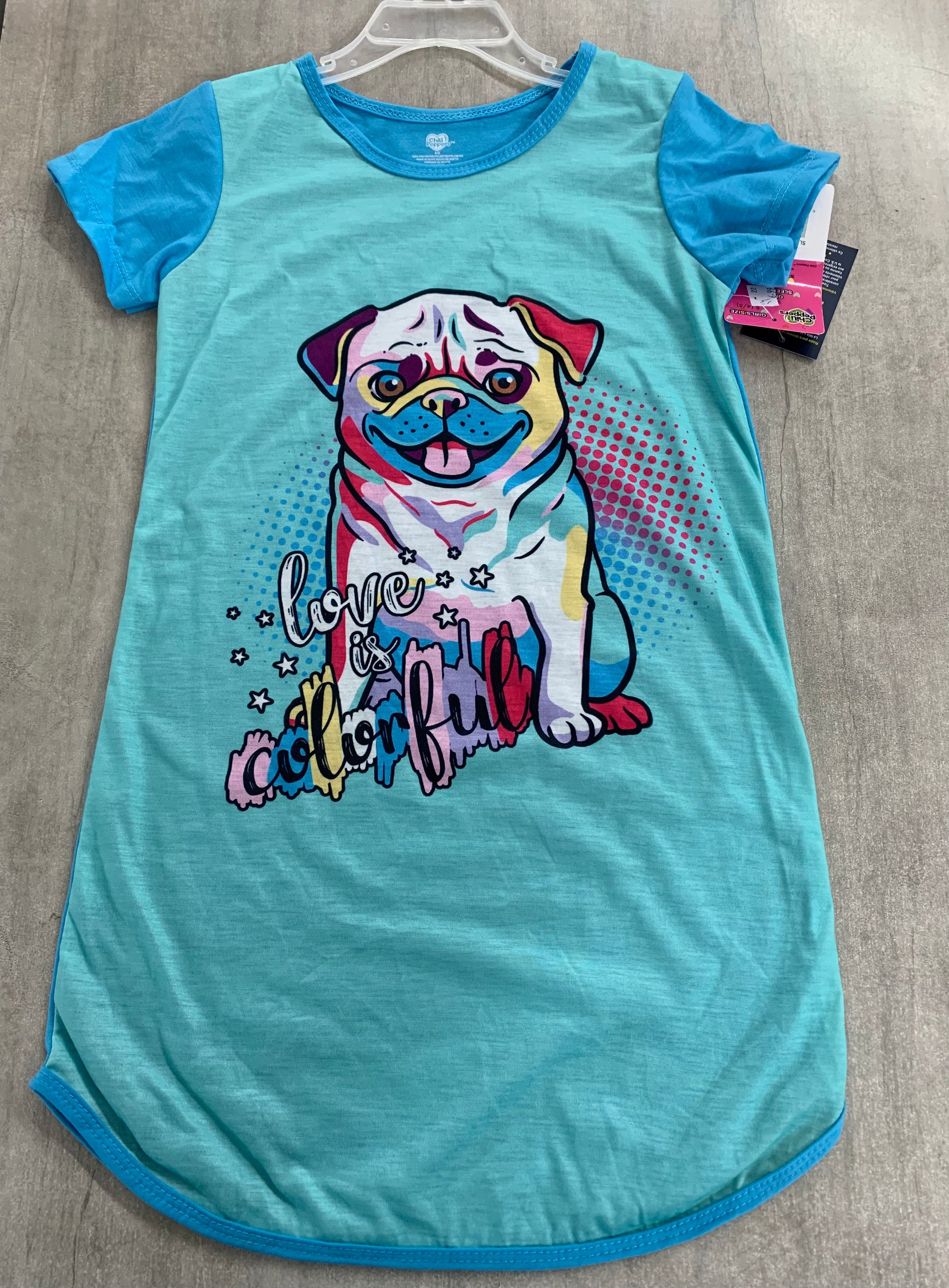 CAMISETA DORMITORIO NIÑAS - AZUL