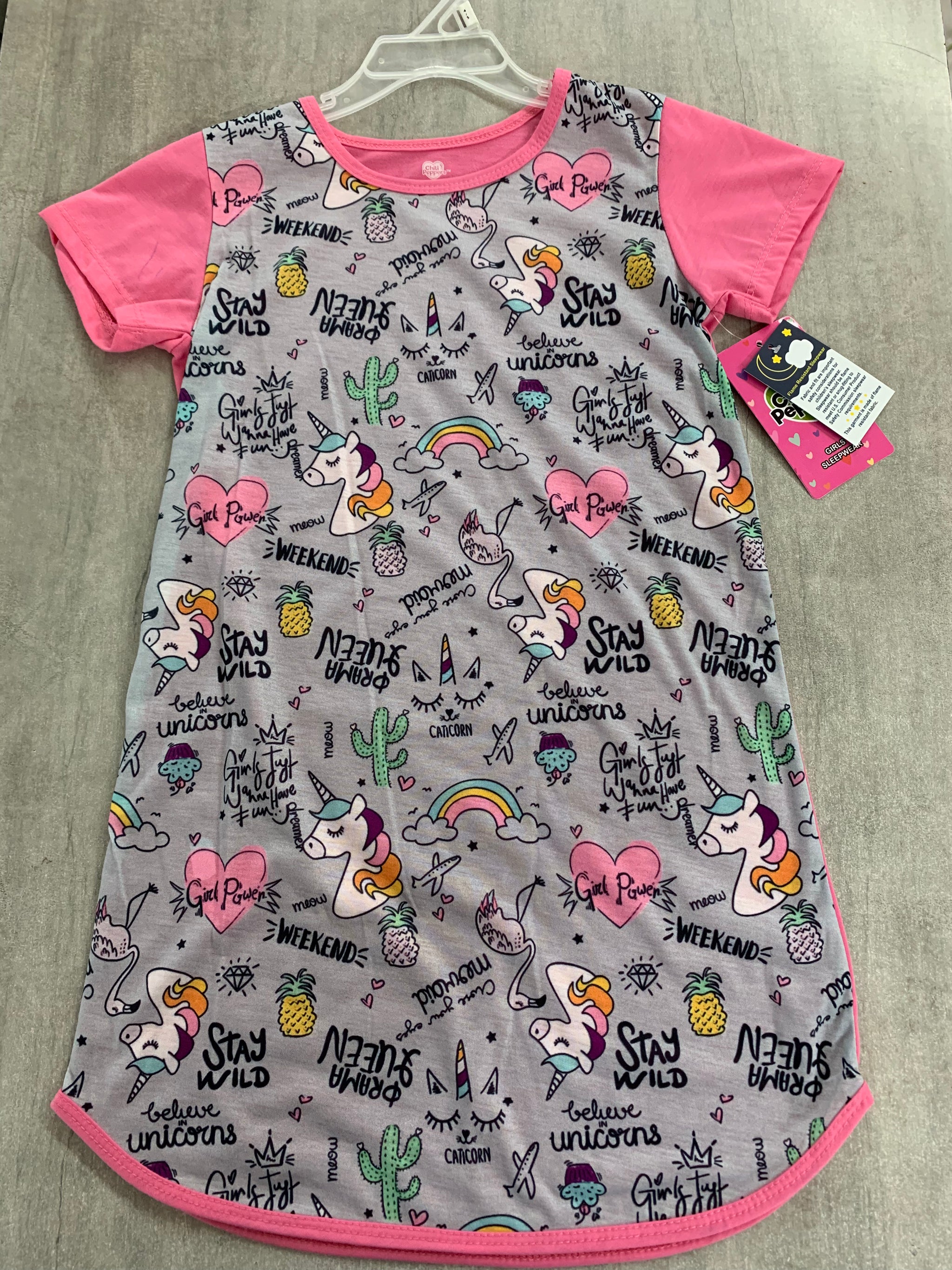 CAMISETA DORMITORIO NIÑAS - PNK-UNICORN