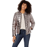 Chaqueta Acolchada para Mujer Rellena a Mano con Alternativa de Plumón Color Bronce