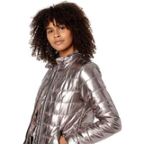 Chaqueta Acolchada para Mujer Rellena a Mano con Alternativa de Plumón Color Bronce