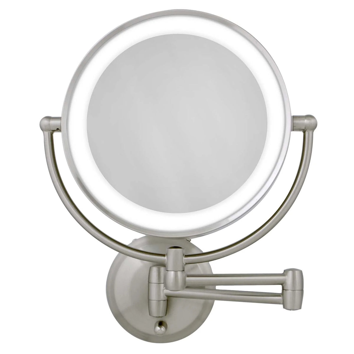 Espejo de pared LED 1X/10X en níquel pulido