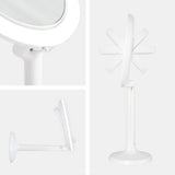 Espejo de Maquillaje Ajustable con Luz LED Brillante 8X/1X