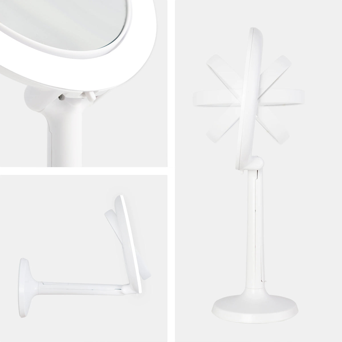 Espejo de Maquillaje Ajustable con Luz LED Brillante 8X/1X