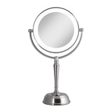 Espejo redondo LED giratorio de 11" con puerto de carga USB 10X/1X