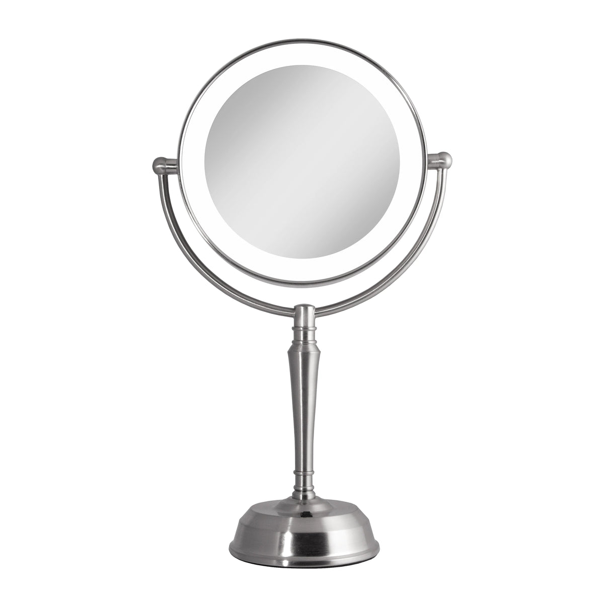 Espejo redondo LED giratorio de 11" con puerto de carga USB 10X/1X