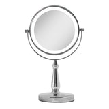 Espejo de tocador LED 1X/8X en níquel satinado