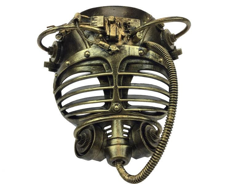Máscara de submarino steampunk dorada