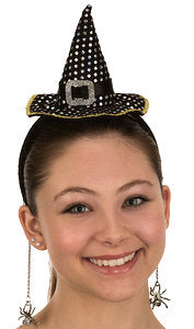 Mini sombrero de bruja con pendientes