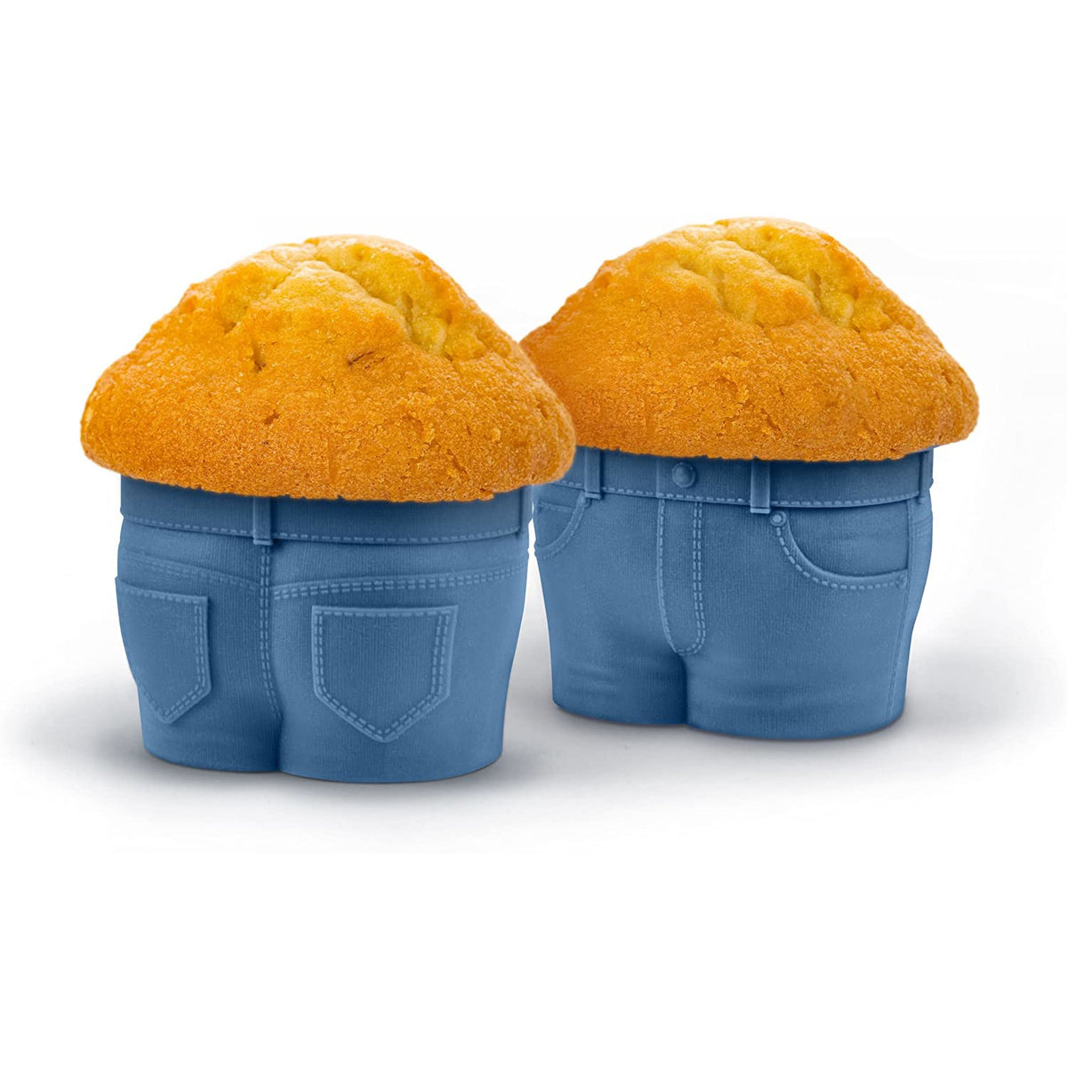 MUFFIN TOPS Juego de 4 moldes para hornear tipo mezclilla