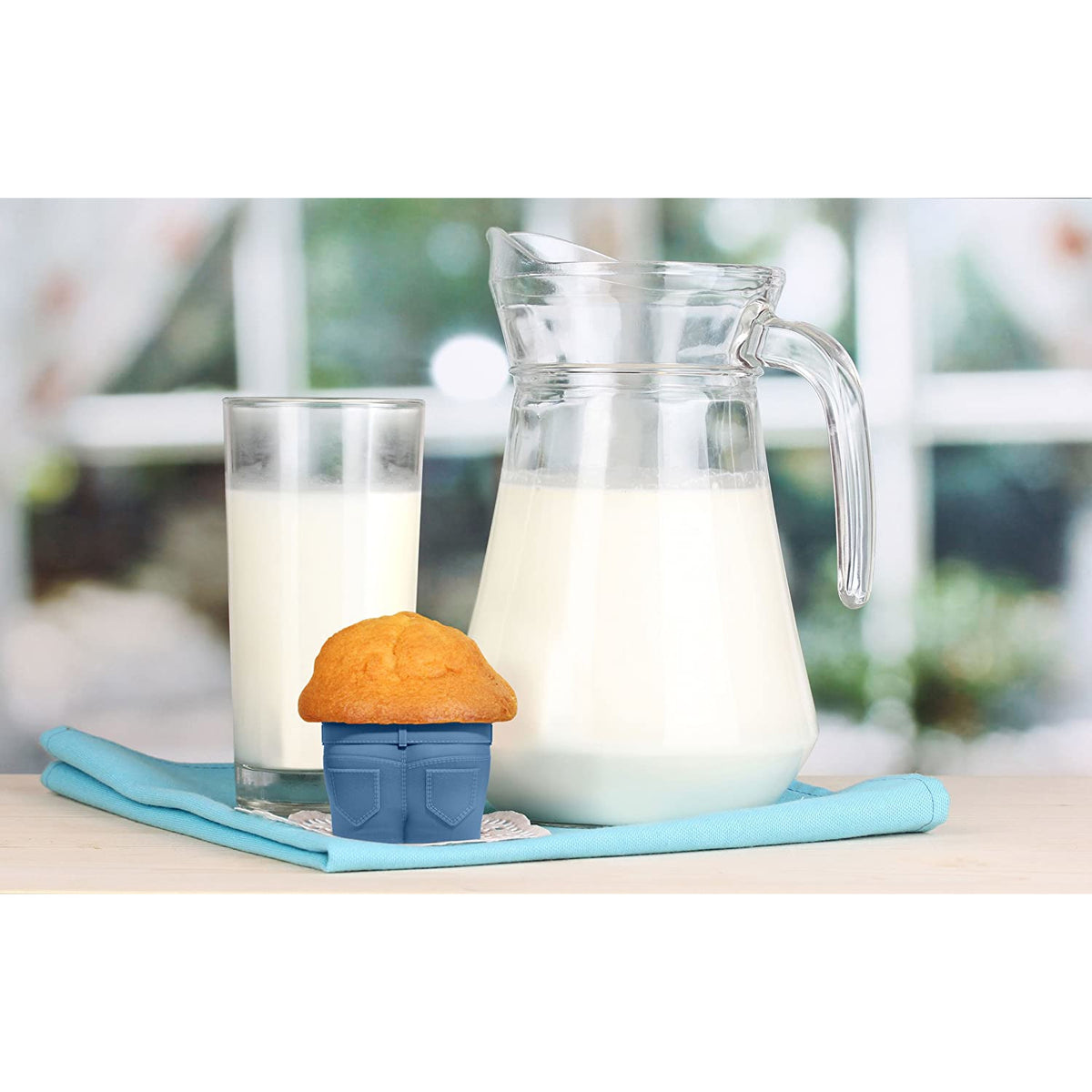 MUFFIN TOPS Juego de 4 moldes para hornear tipo mezclilla