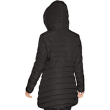 Abrigo largo acolchado para mujer - Negro