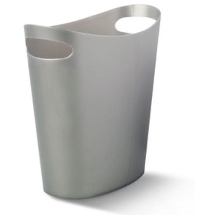 Papelera delgada de 2 galones gris