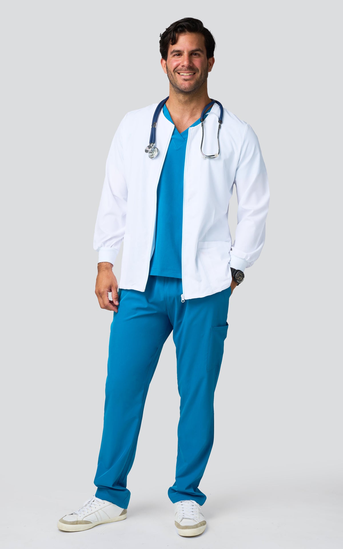 Chaqueta elástica blanca
