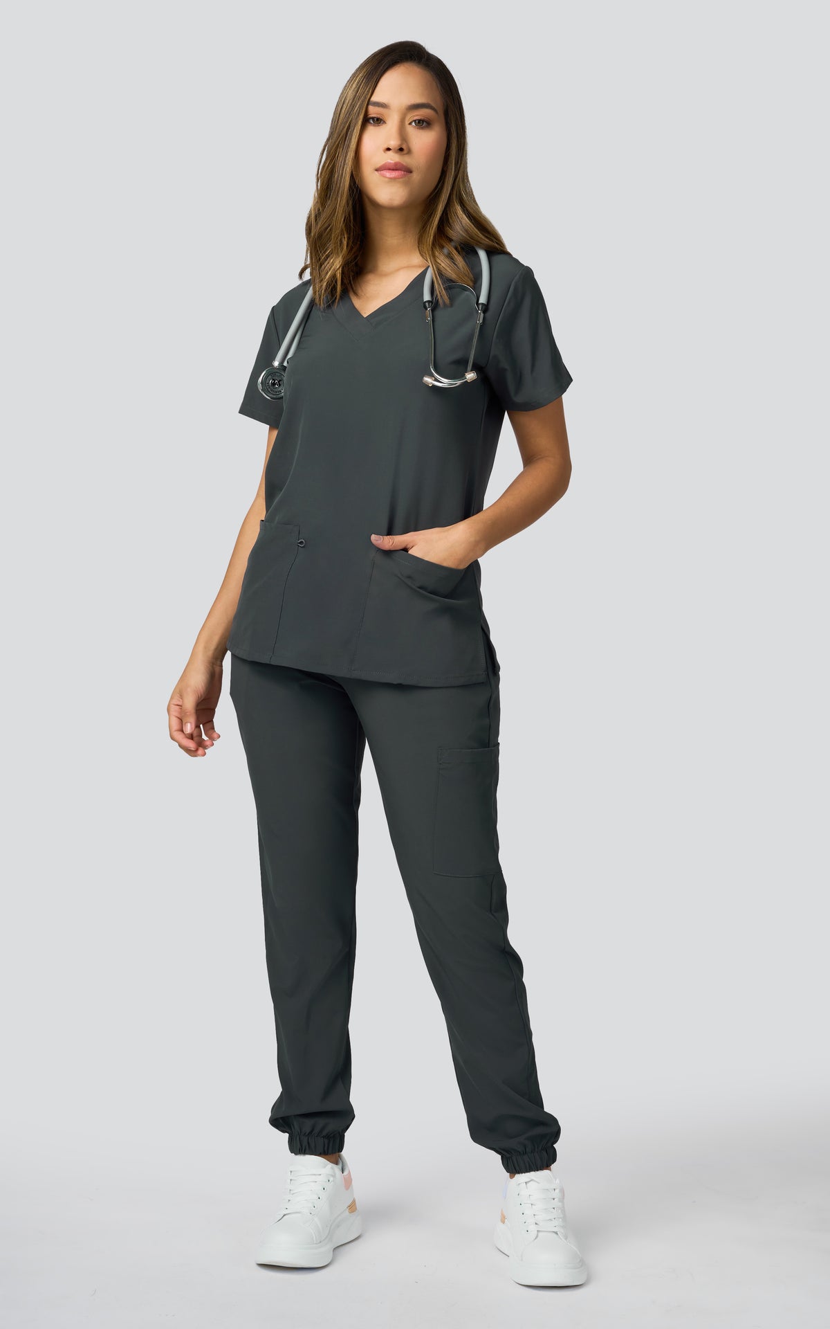 UNIFORME STRECH GRIS (SLIM FIT)