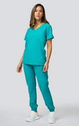 UNIFORME ESTRECHO VERDE AZULADO MODELO JOGGER