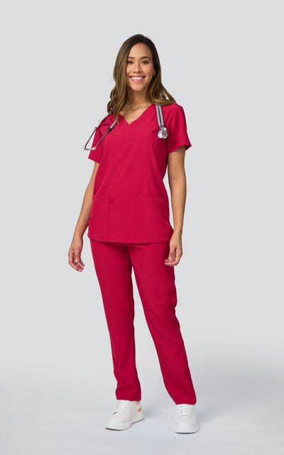UNIFORME STRECH ROJO MODELO JOGGER (CORTE AJUSTADO)