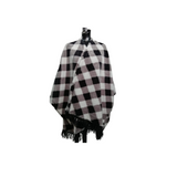Poncho a cuadros negro, gris y blanco