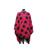 Poncho de cuadros rojos