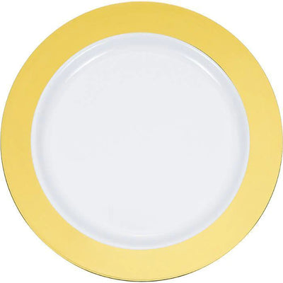 Plato Blanco de 26 cm con Estampado Dorado Sólido