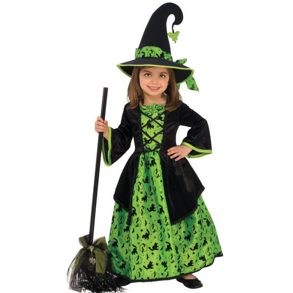 DISFRAZ DE BRUJA VERDE PARA NIÑA