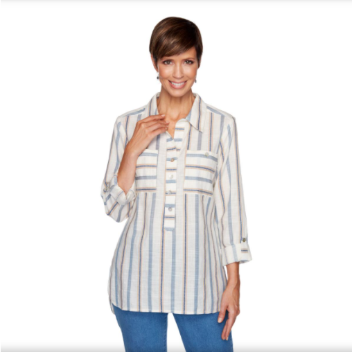 BLOUSE WITH LONG SLEEVES AND BUTTONS BY RUBY RD